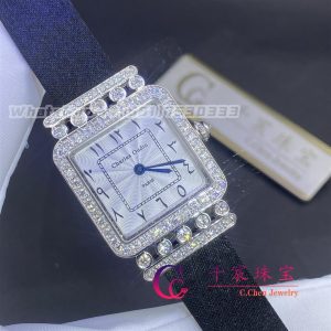 Charles Oudin Pansy Retro 24mm Black Satin Silk Strap And Diamond Watch Arabic Style