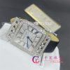 Charles Oudin Pansy Retro 24mm Black Satin Silk Strap And Diamond Watch Roman Style