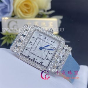 Charles Oudin Pansy Retro 24mm Light-Blue Satin Silk Strap And Diamond Watch Arabic Style