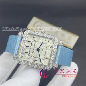 Charles Oudin Pansy Retro 24mm Watch Arabic Style Baby Blue Straps
