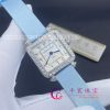 Charles Oudin Pansy Retro 24mm Watch Arabic Style Baby Blue Straps
