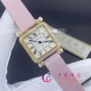 Charles Oudin Pansy Retro with Pearls Yellow Watch Medium 24mm Pink Straps