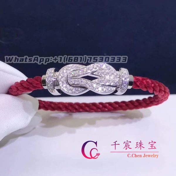 Fred Chance Infinie Bracelet White Gold and Diamonds Large Model Red Cable 0B0103-6B0156