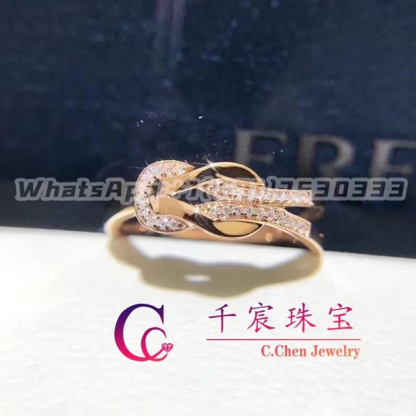 Fred Chance Infinie Ring Medium model pink gold and diamonds 4B0868