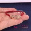 Fred Force 10 Bracelet Pink Gold Large Model Red Cable 0B0030-6B0217