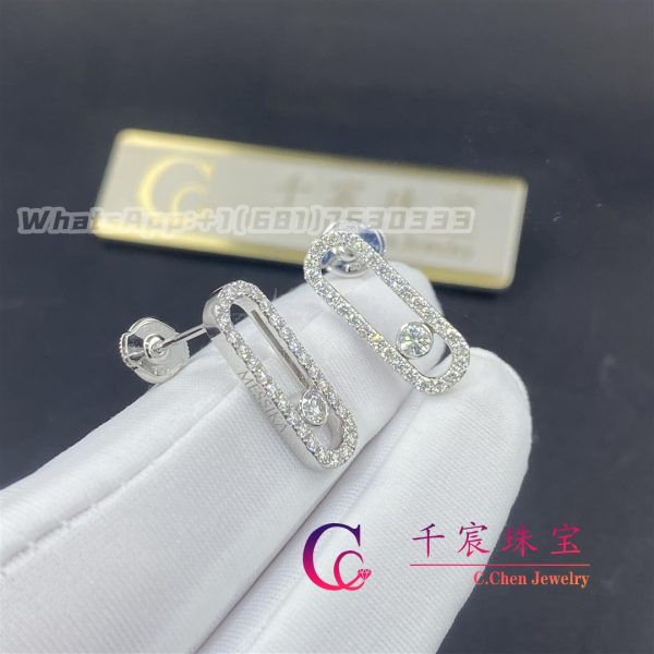 Messika Move Uno Diamond Pavé Earrings White Gold For Her Diamond Earrings 12183-WG