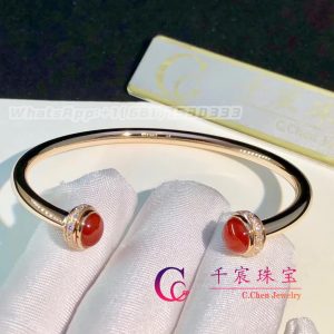 Piaget Possession open bangle bracelet rose gold,diamonds and carnelian G36PA600