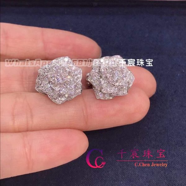 Piaget Rose earrings white gold and diamonds G38U0072