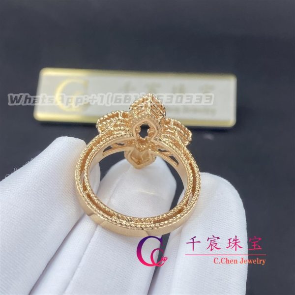 Roberto Coin Venetian Princess Medium Pave Flower Ring 18k Rose Gold 7773266AX65X