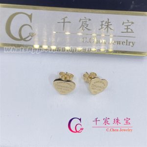 Tiffany Return To Tiffany™ Heart Tag Stud Earrings In Yellow Gold, Mini 60011257