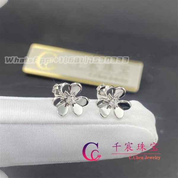 Van Cleef & Arpels Frivole Earrings Mini Model White Gold And Diamond VCARP0J600