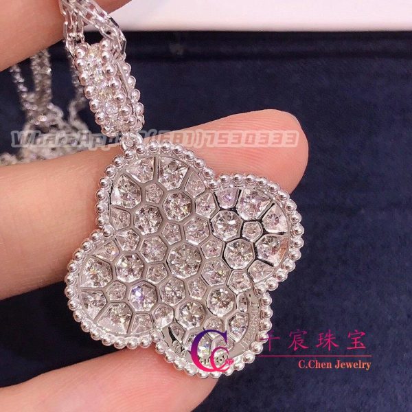 Van Cleef & Arpels Magic Alhambra Long Necklace White Gold And Diamonds VCARO49O00
