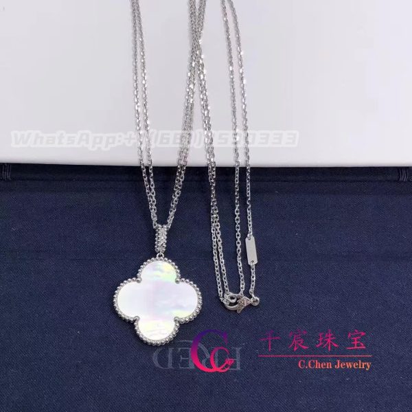 Van Cleef & Arpels Magic Alhambra Long Necklace White Gold Mother-Of-Pearl Necklace