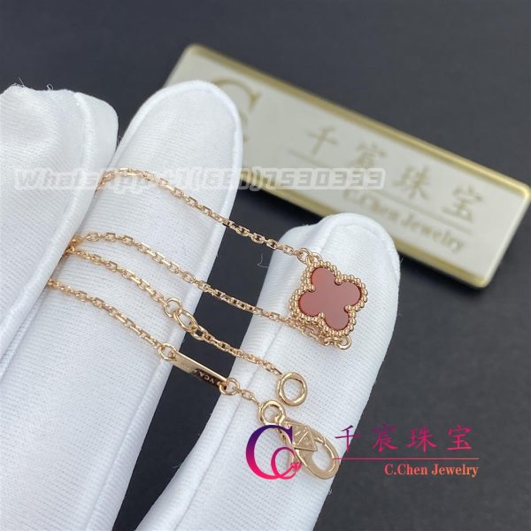 Van Cleef & Arpels Sweet Alhambra Bracelet Rose Gold Carnelian VCARN59K00