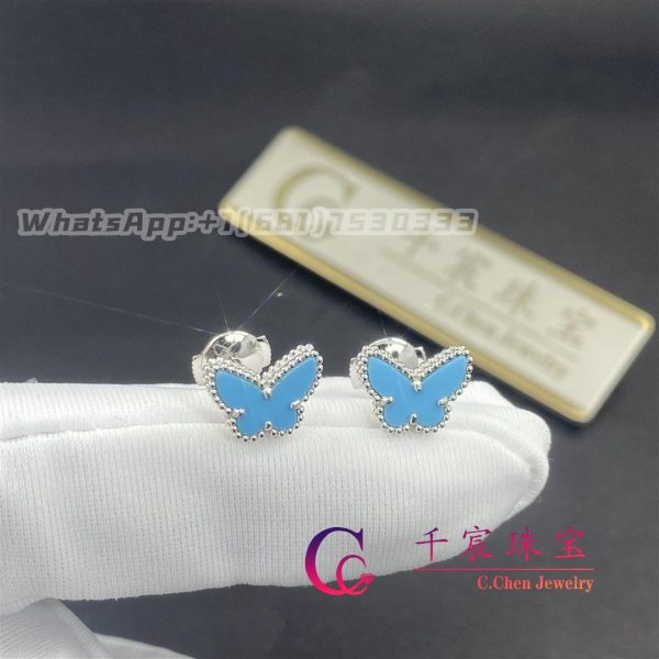 Van Cleef & Arpels Sweet Alhambra Butterfly Earstuds White Gold Turquoise VCARN5JN00