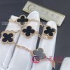 Van Cleef & Arpels Vintage Alhambra Bracelet 5 Motifs Rose Gold And Onyx