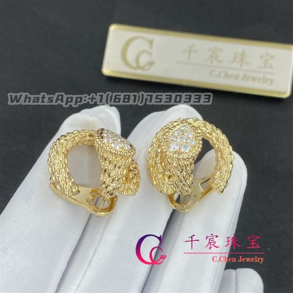 Boucheron Serpent Bohème Diamants Yellow Gold Diamond Earrings JCO04CAB01