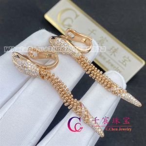 Bulgari Serpenti 18 kt rose gold earrings set with pavé diamond 359387