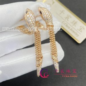 Bulgari Serpenti 18 kt rose gold earrings set with pavé diamond 359387