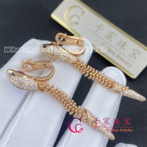Bulgari Serpenti 18 kt rose gold earrings set with pavé diamond 359387