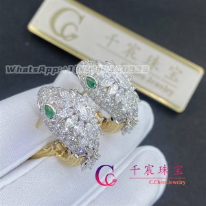 Bulgari Serpenti Diamond Earrings with Emerald Eyes