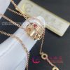 Bulgari Serpenti Viper Necklace 18 kt rose gold pendant necklace set with fancy rubies 360659