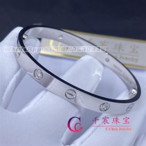Cartier Love Bracelet 4 Diamonds White Gold B6035817