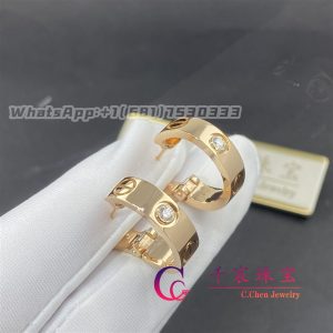 Cartier Love Earrings 2 Diamonds Rose Gold B8301218