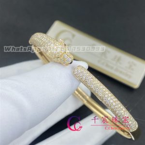 Cartier Panthère De Cartier Yellow Gold Bracelet Pave Diamonds N6718117