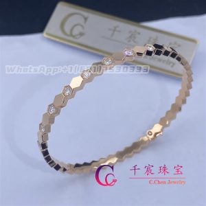Chaumet Bee My Love Half Pavé Diamond Bracelet In Rose Gold 083433