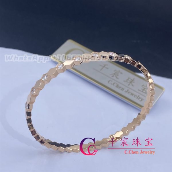 Chaumet Bee My Love Half Pavé Diamond Bracelet In Rose Gold 083433