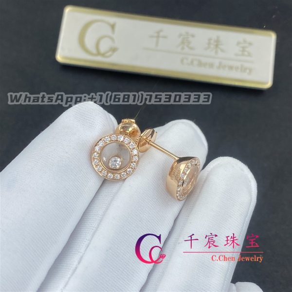 Chopard Happy Diamonds Icons Earrings Rose Gold, Diamonds 83A017-5201