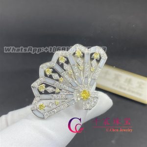 Garrard Fanfare Symphony Diamond and Yellow Sapphire Ring In 18ct White Gold with White Agate 2017362