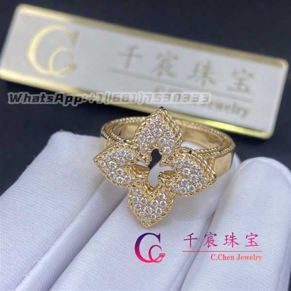 Roberto Coin Venetian Princess Ring 18kt yellow gold with diamonds Medium version ADR777RI3259