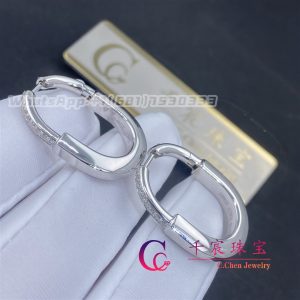 Tiffany Lock Earrings in White Gold with Diamonds, Medium 72342801