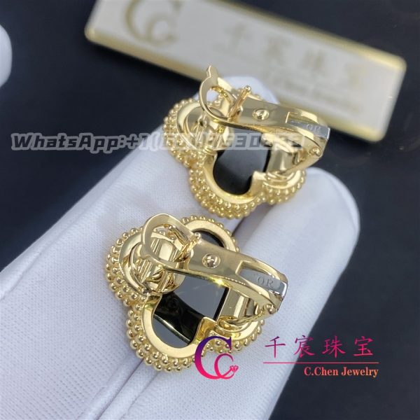Van Cleef & Arpels Magic Alhambra Earrings 18k Yellow Gold, Onyx VCARA44300