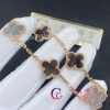 Van Cleef & Arpels Vintage Alhambra bracelet, 5 motifs Rose gold, Silver Obsidian