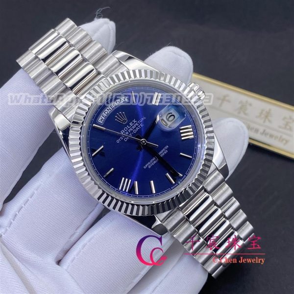 Rolex Day-Date 40mm Watch 18K White Gold Blue Dial M228239-0007