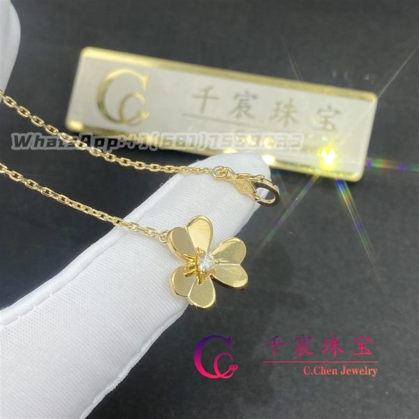 Van Cleef & Arpels Frivole Necklace 9 Flowers 18k Yellow Gold Diamond VCARP3W600
