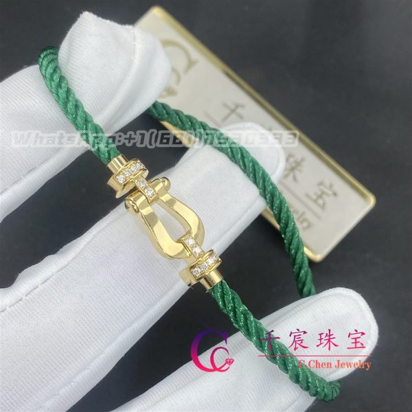 Fred Force 10 Bracelet 18k yellow gold and diamonds medium model Emerald Cable 0B0070-6B1087