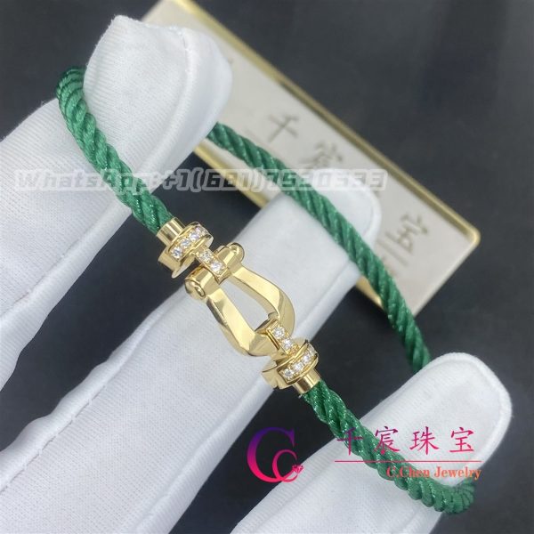 Fred Force 10 Bracelet 18k yellow gold and diamonds medium model Emerald Cable 0B0070-6B1087