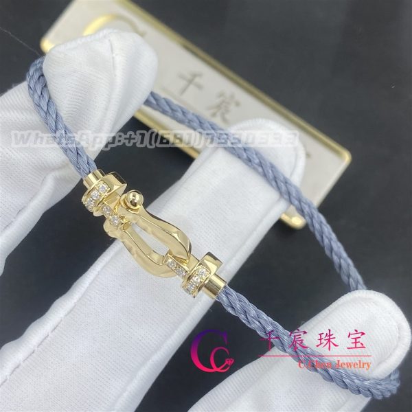 Fred Force 10 Bracelet 18k yellow gold and diamonds medium model Storm Grey Cable 0B0070-6B1075