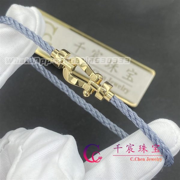 Fred Force 10 Bracelet 18k yellow gold medium model Storm grey Cable 0B0069- 6B1075