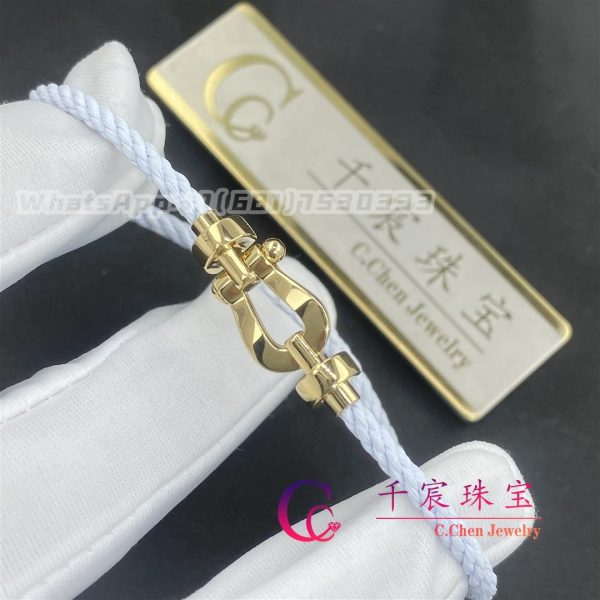 Fred Force 10 Bracelet 18k yellow gold medium model White Cable 0B0069- 6B0285