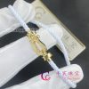 Fred Force 10 Bracelet 18k yellow gold medium model White Cable 0B0069- 6B0285