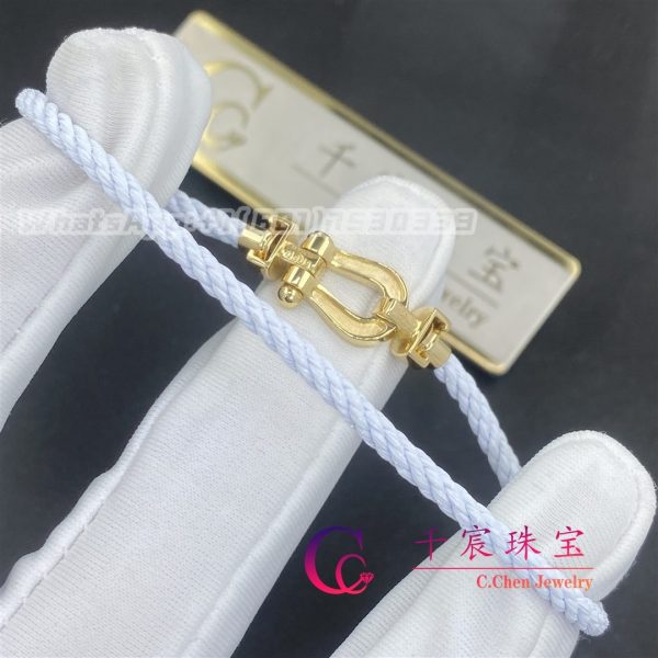 Fred Force 10 Bracelet 18k yellow gold medium model White Cable 0B0069- 6B0285