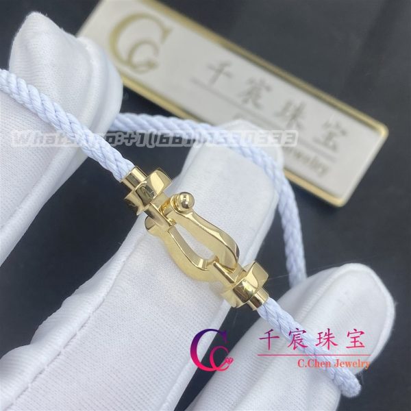 Fred Force 10 Bracelet 18k yellow gold medium model White Cable 0B0069- 6B0285