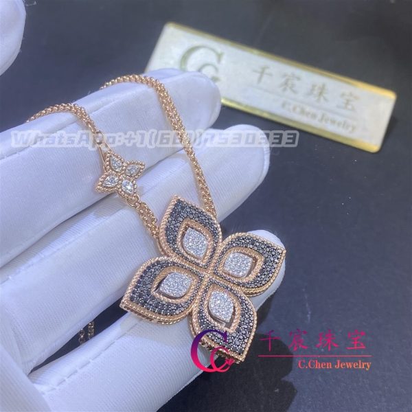 Roberto Coin Venetian Flower Diamond Necklace Rose gold