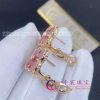 Van Cleef & Arpels Vintage Alhambra Earrings 18K Rose Gold Diamond Rhodonite