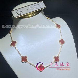 Van Cleef & Arpels Vintage Alhambra Necklace 10 Motifs Carnelian VCARD40600